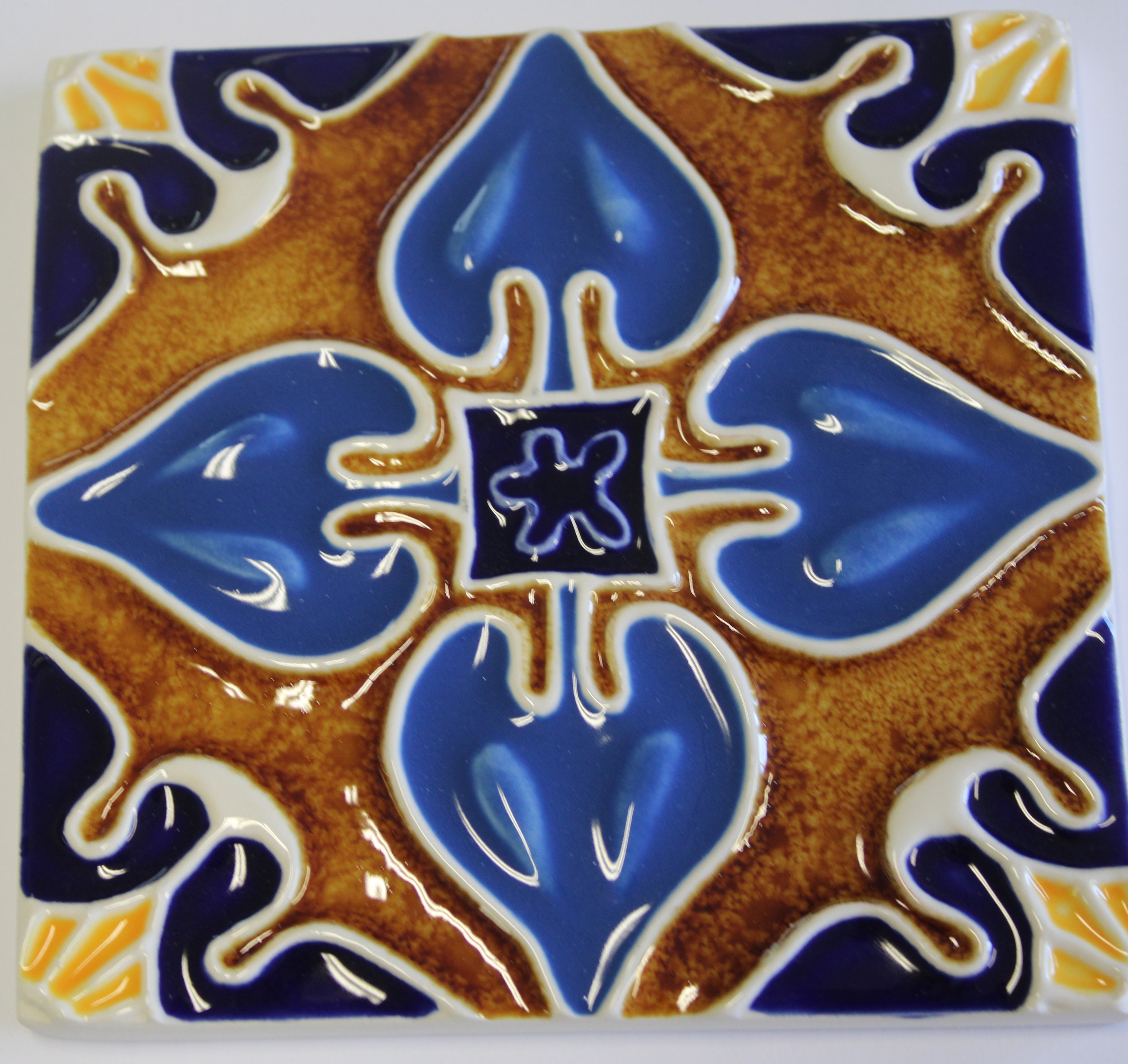 Azulejo_Coração Castanho Mel