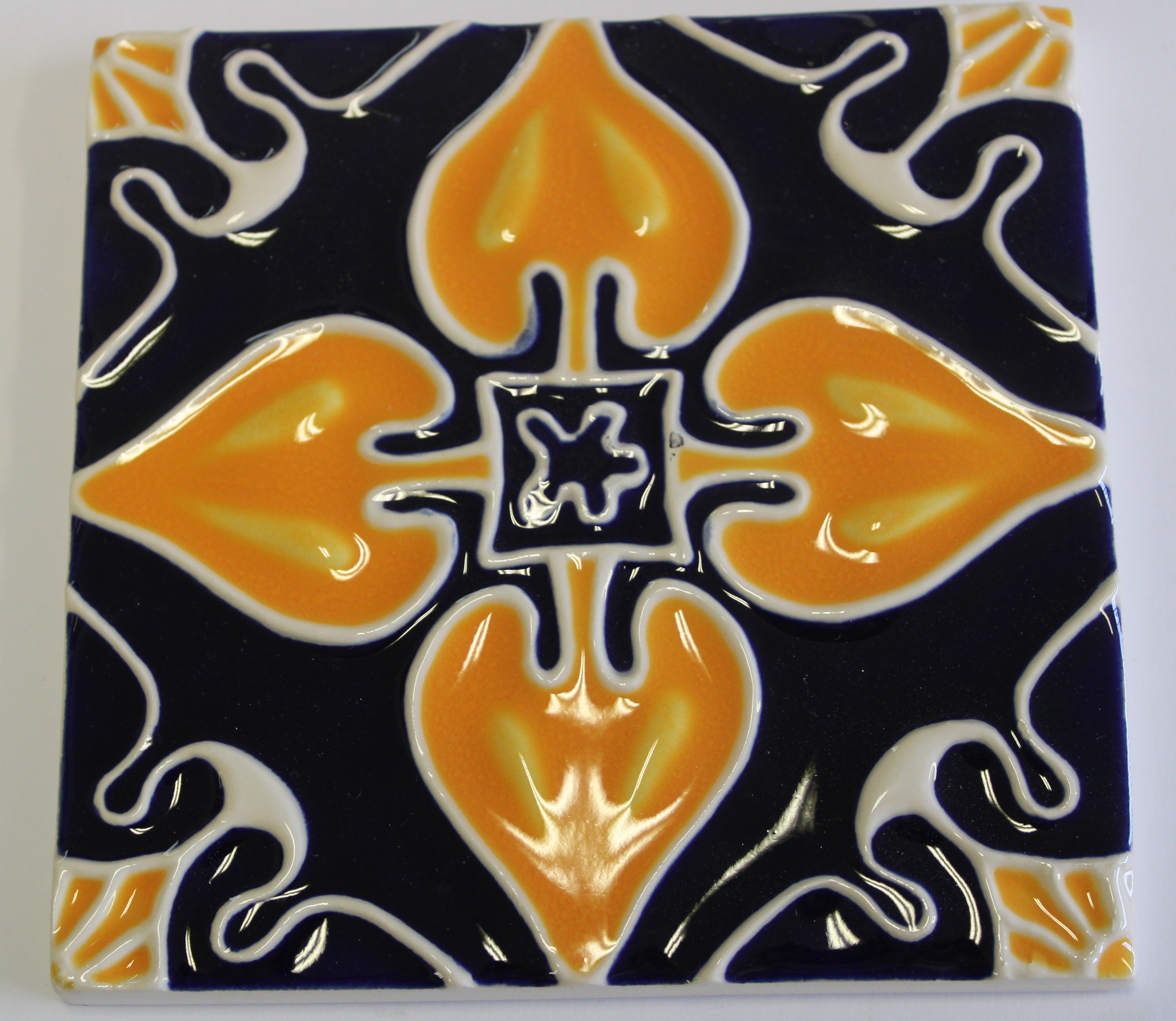 Azulejo_Coração Azul Cobalto