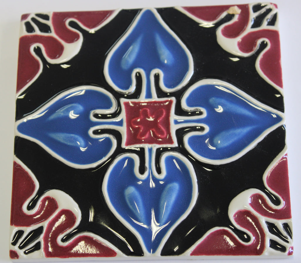 Azulejo_Coração Azul Cobalto